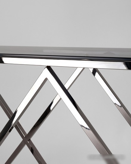 Консольный стол Stool Group Инсигния 115x30 ECST-026-BG-SK (стекло Smoke/сталь темный хром)