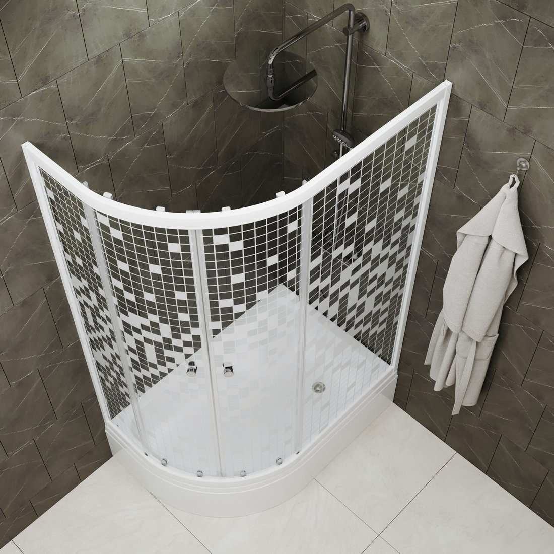 Душевой уголок Triton Коралл В Мозаика 120x80 R