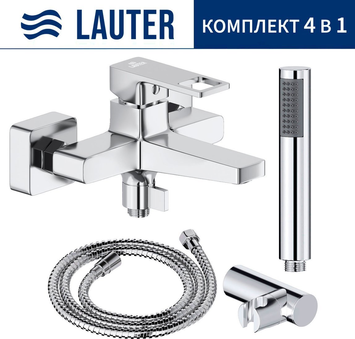Смеситель Lauter Cascade 21CK6615C + 21СКFG80101C + 21S10048 + 21CKFS90120