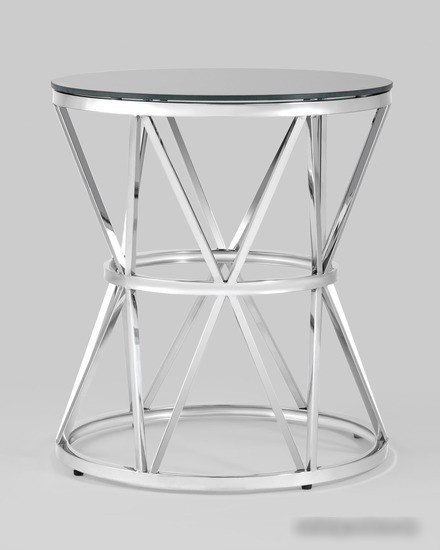 Журнальный столик Stool Group Вива 50x50 EET-080 (стекло черное/сталь серебристый)