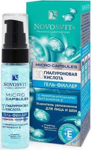 Novosvit Гель для лица Филлер 3 D гиалуроновая кислота усилитель увлажнения 30 мл