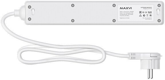 Сетевой фильтр Maxvi SP-118 (1.8м, белый)