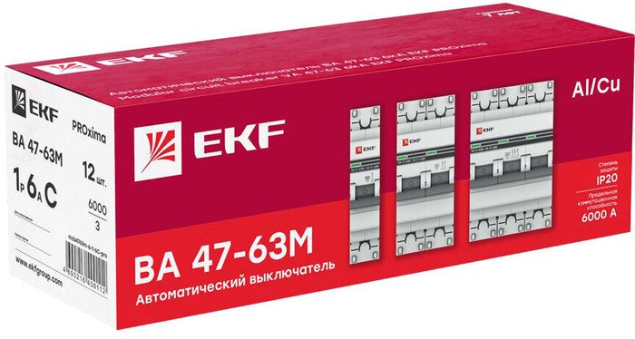 Выключатель автоматический EKF PROxima 3P 40А (C) 6кА ВА 47-63M mcb4763m-6-3-40C-pro