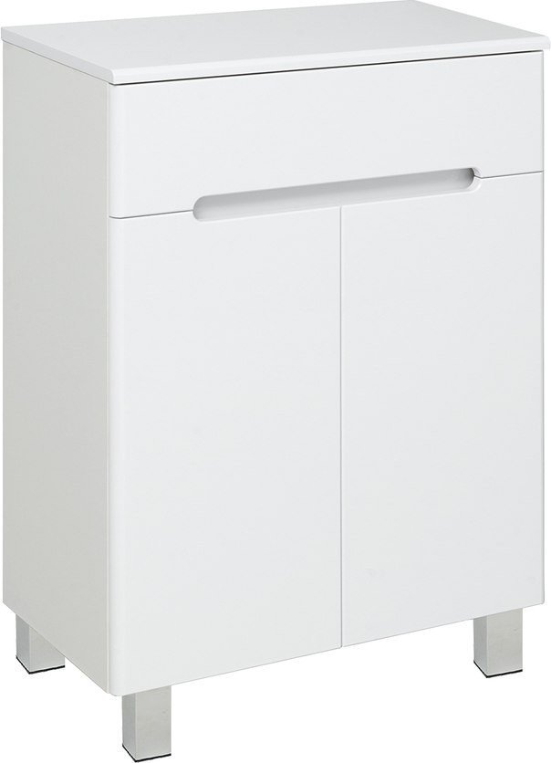 Runo Тумба с умывальником Runo Парма 60 2 двери + Omega 60 (напольная)