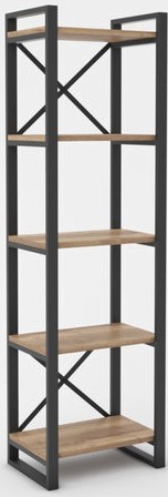 Стеллаж Hype Mebel Стандарт 80x170 (черный/дуб галифакс натуральный)