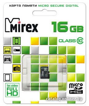 Карта памяти Mirex microSDHC (Class 10) 16GB (13612-MC10SD16)