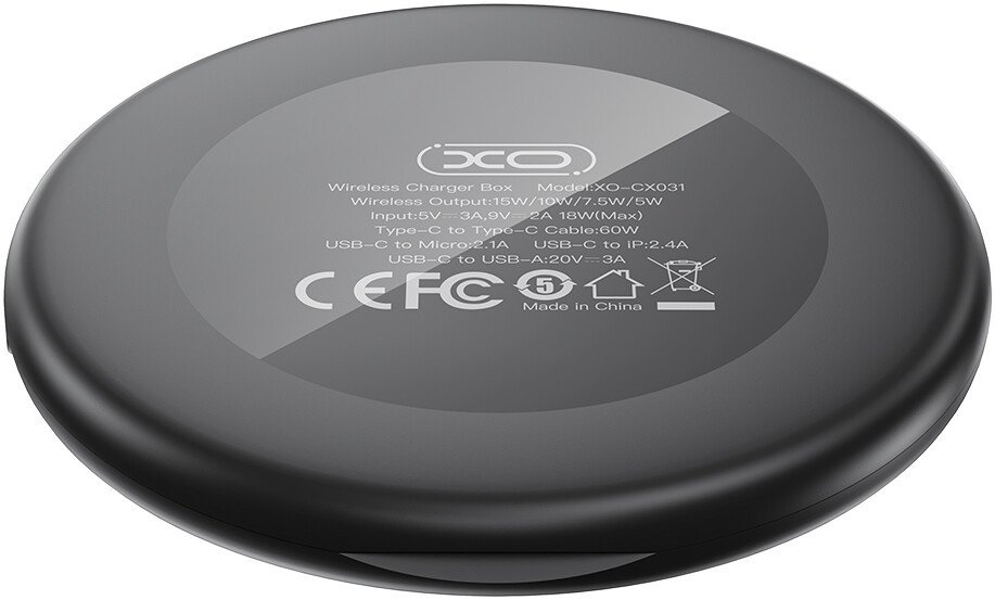 Беспроводное зарядное XO CX031 15W (черный)