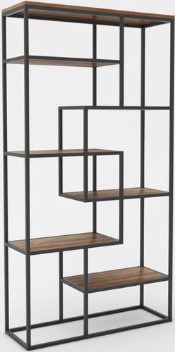 Стеллаж Hype Mebel Зиг-Заг-2 120x200 (черный/дуб галифакс олово)