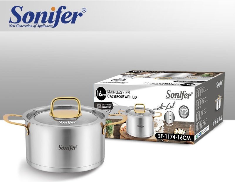 Кастрюля Sonifer SF-1174-16 (с крышкой)