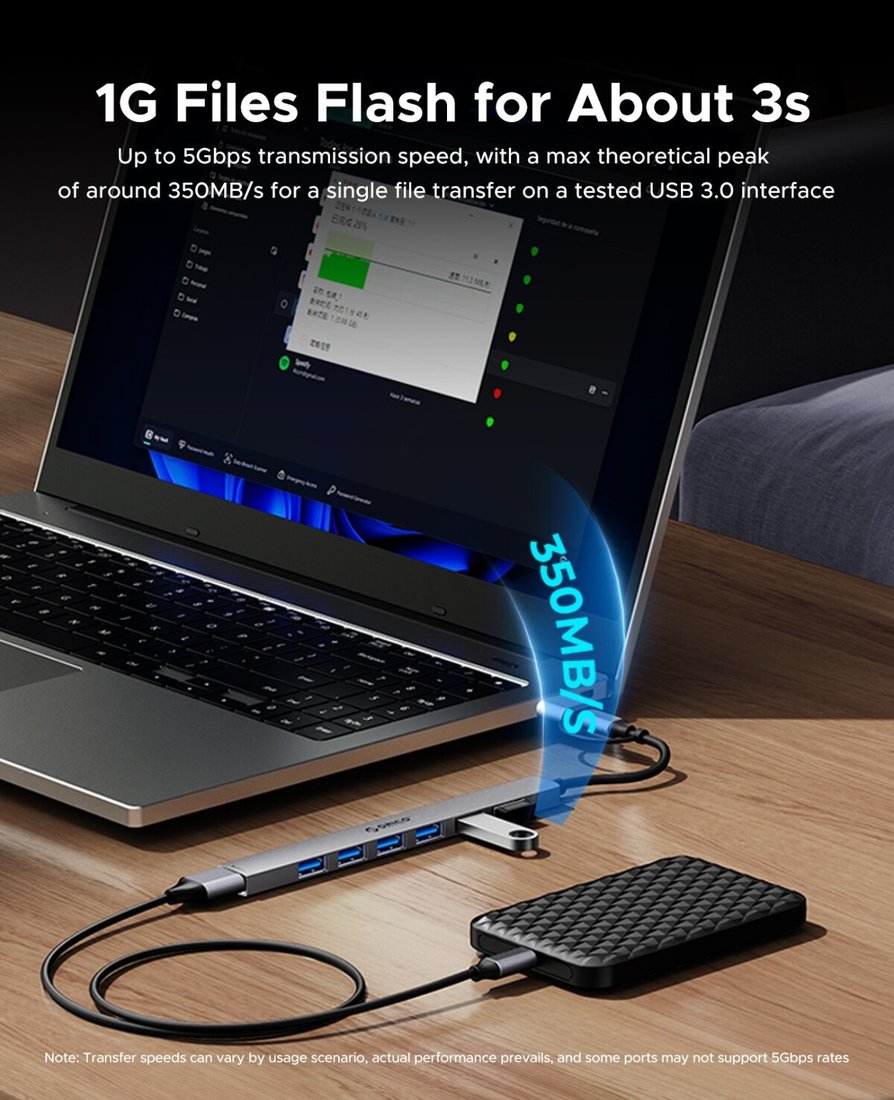 USB-хаб Orico YSA2-U3-GY-BP