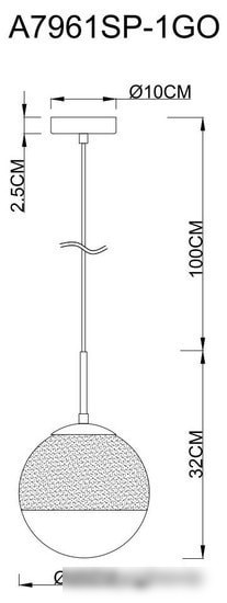 Подвесная люстра Arte Lamp Jupiter Gold A7961SP-1GO