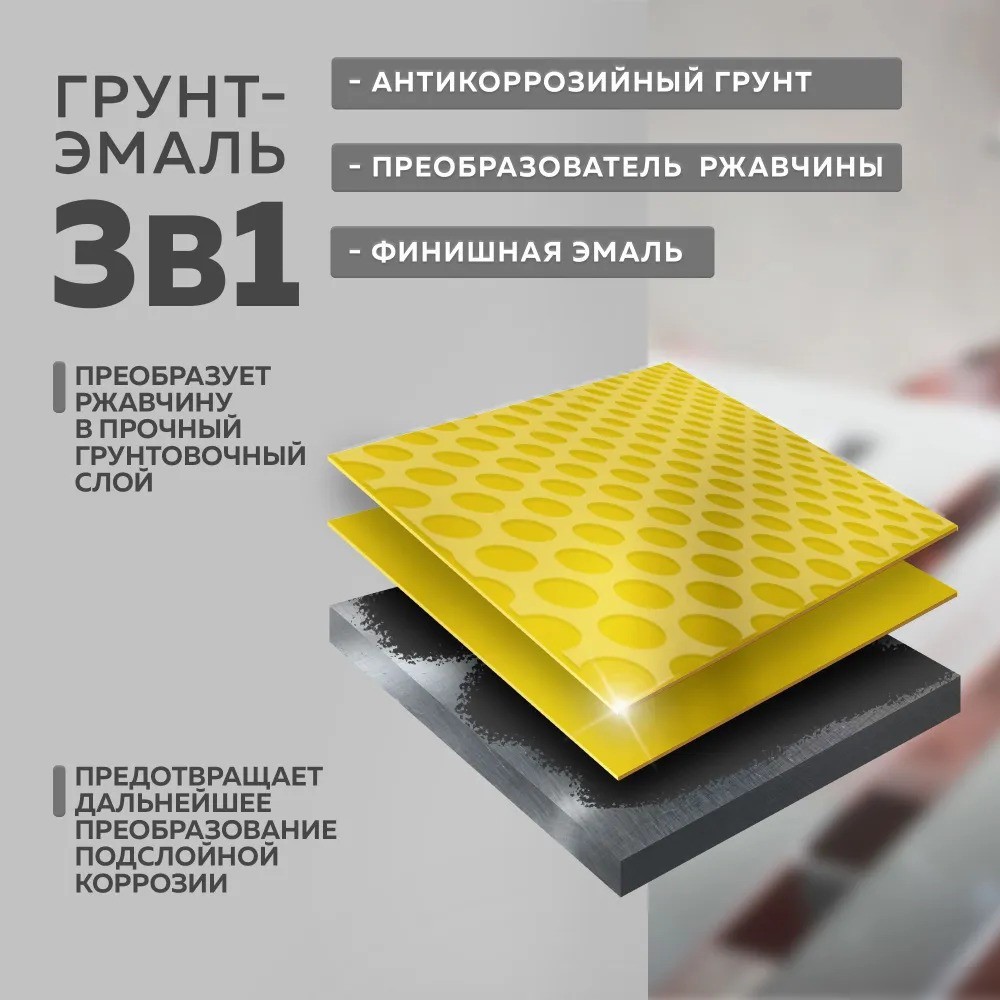 Грунт-эмаль Farbitex По ржавчине 3в1 10 кг (черный)