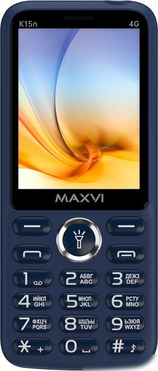 Кнопочный телефон Maxvi K15n 4G (синий)