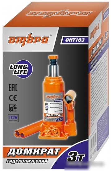 Бутылочный домкрат Ombra OHT103 3т