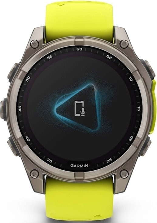 Умные часы Garmin Fenix 8 Solar, Sapphire 47мм (титановый серый с желтым ремешком)