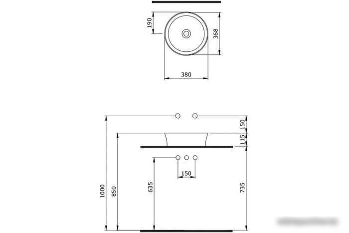 Умывальник Berges Wasserhaus Ego SL 38 181011