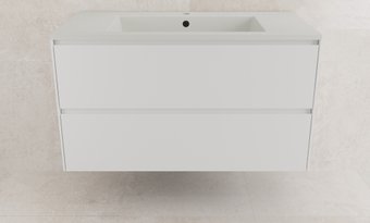 Symbolite Тумба под умывальник Лима 100 Line Plus 2 ящика + Line 100x48 (подвесная, белый матовый/жасмин)
