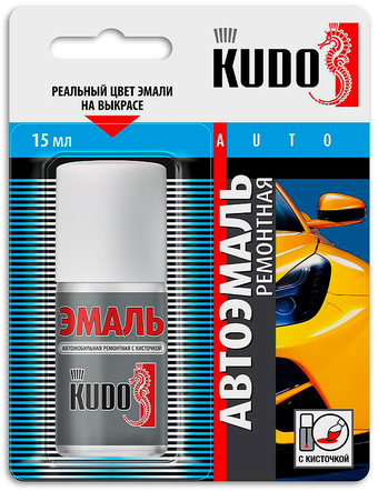 Автомобильная краска Kudo Эмаль автомобильная ремонтная с кисточкой KU-70202 (15 мл, с кисточкой, Снежно-белый 202)