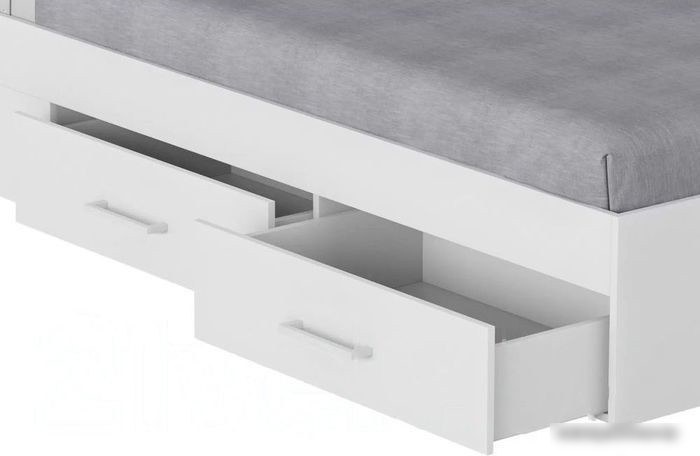 Кровать Mio Tesoro Абрау с ящиками 90x200 (белый текстурный)