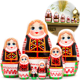 Развивающая игрушка Брестская Матрешка Народные костюмы Беларуси. Калинковичский строй (набор 7 шт)