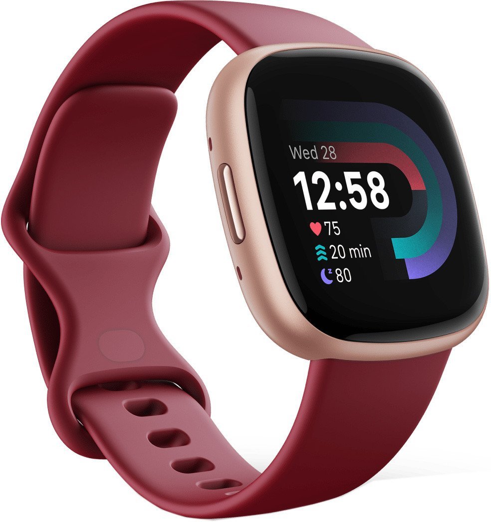 Умные часы Fitbit Versa 4 (бордовый/золотистый алюминий)