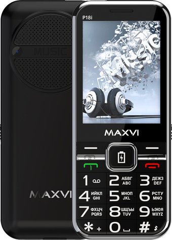 Кнопочный телефон Maxvi P18i (черный)