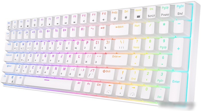 Клавиатура Royal Kludge RK100 RGB (белый, RK Red)