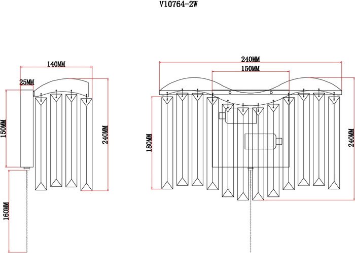 Бра Moderli Wave V10764-2W