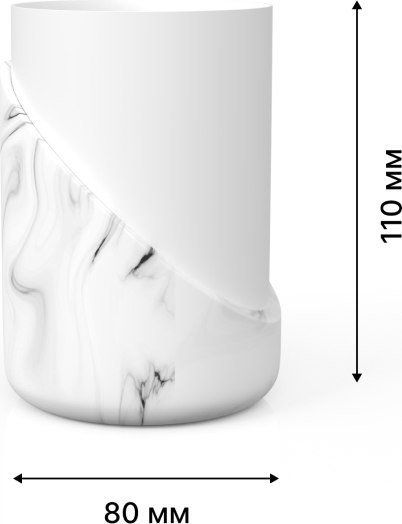 Набор стаканов для зубной щетки и пасты FORA Marble Light FOR-MRL044