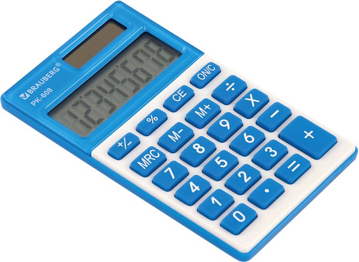 Калькулятор BRAUBERG PK-608-BU 250519 (синий)