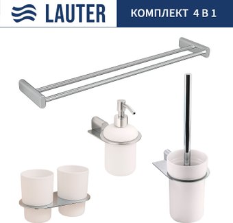Набор аксессуаров для ванной Lauter 21SH2081 + 21SH42091 + 21SH42021 + 21SH2111 (Chrome, 4 предмета)