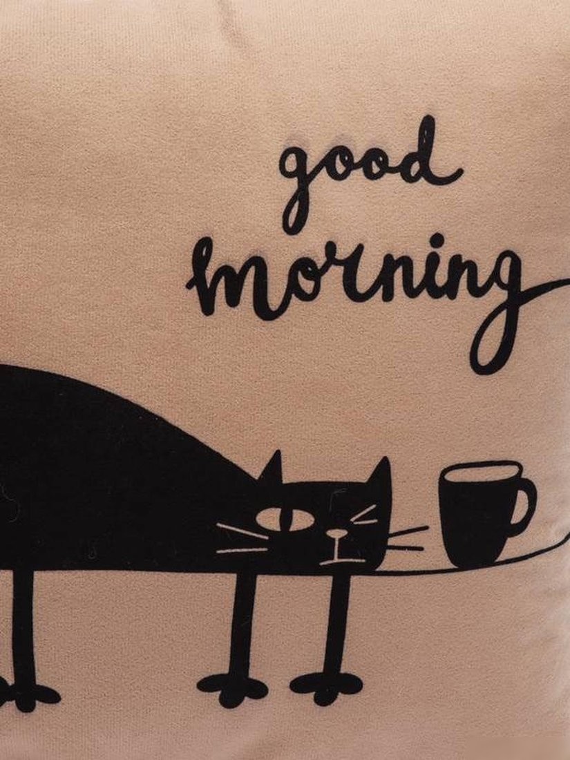 Декоративная подушка Matex Meow. Good Morning 28-178 (кофейный/чернильный)