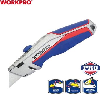 Нож строительный Workpro WP213014