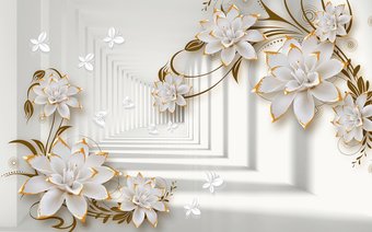Фотообои Vimala Золотые цветы в туннеле 270x400