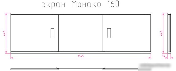 Экран под ванну Onika Монако 160 (белый)