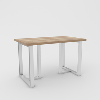 Кухонный стол Hype Mebel Триног 110x70 (белый/дуб галифакс натуральный)