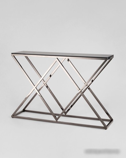 Консольный стол Stool Group Инсигния 115x30 ECST-026-BG-SK (стекло Smoke/сталь темный хром)