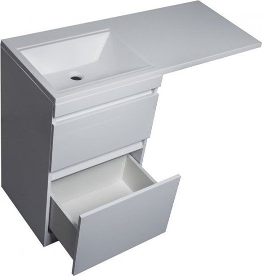Symbolite Тумба с умывальником Даллас 115 Люкс Plus + Даллас 115x48 (левый, белый)
