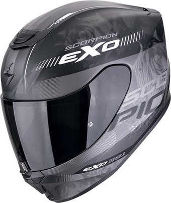 Мотошлем Scorpion Exo Exo-391 Ava (р. S, черный матовый/серебристый/белый)