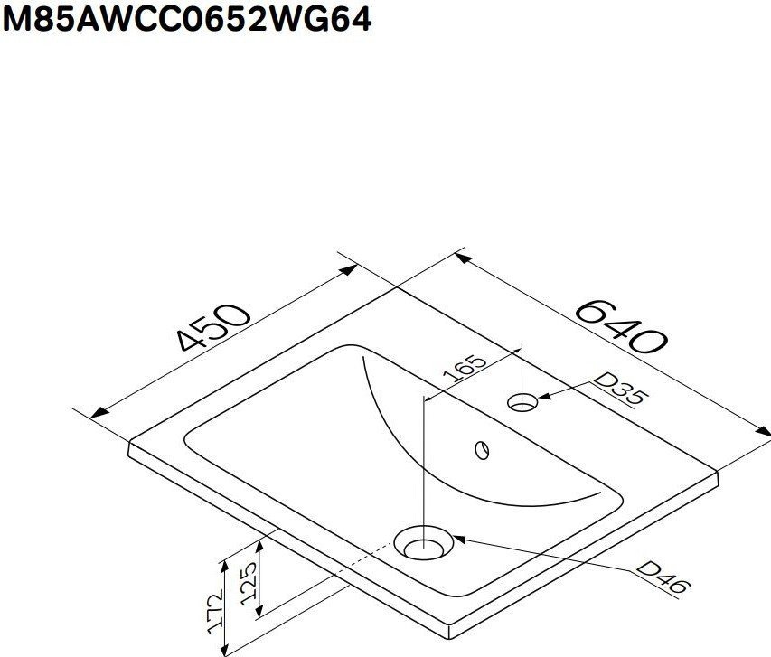 Умывальник AM.PM X-Joy M85AWCC0652WG64