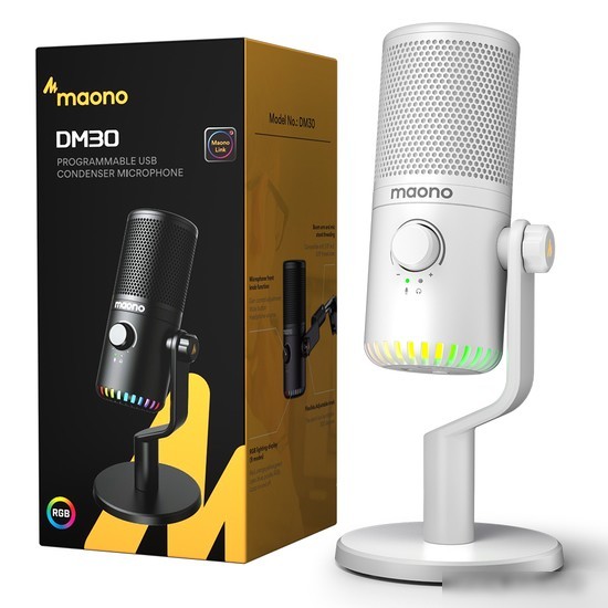 Проводной микрофон Maono DM30 (белый)