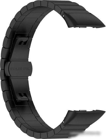 Браслет Rumi Snake металлический блочный для Huawei Band 6 / Honor Band 6 (черный)