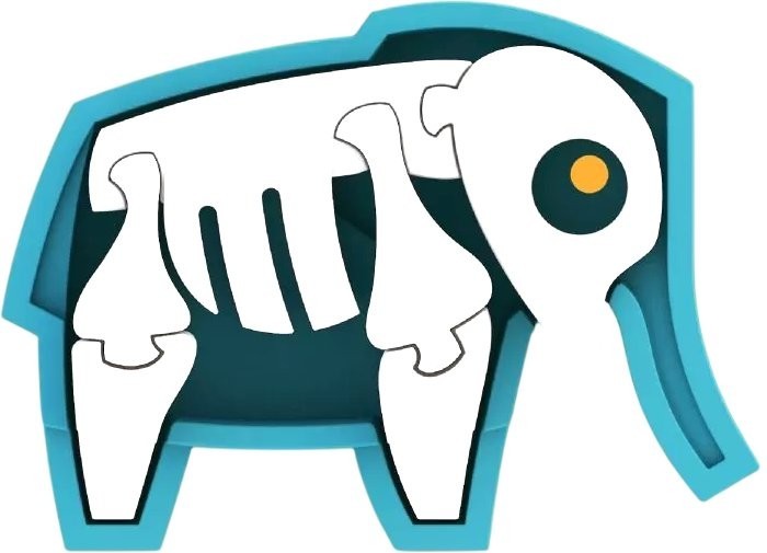 Магнитный конструктор Halftoys Animal Слон HAS004