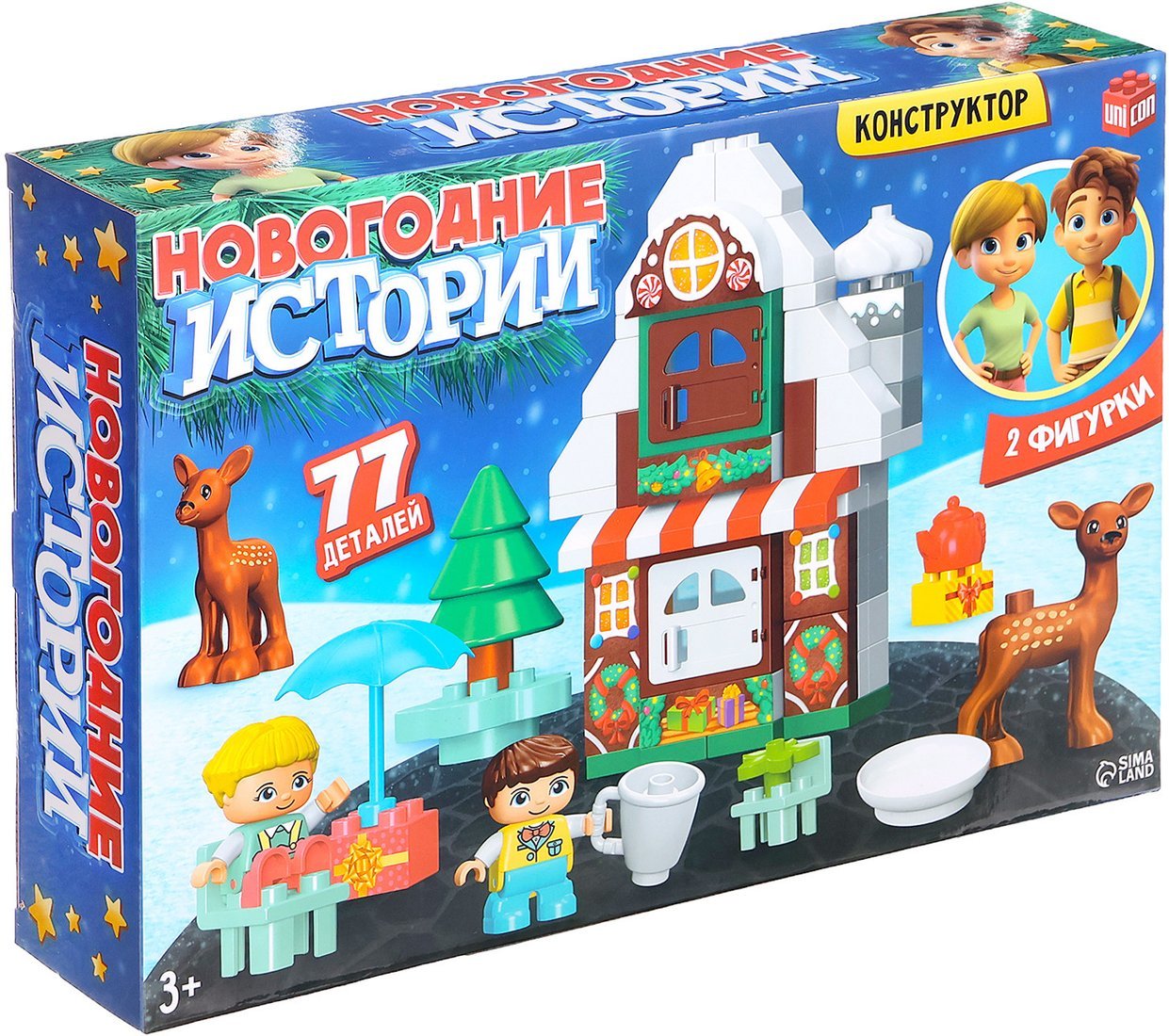 Конструктор Unicon Новогодние истории 188-A57 10332242 (77эл)