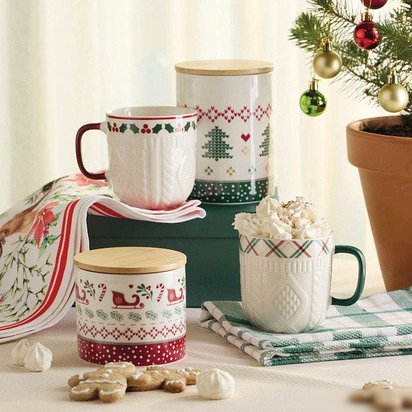 Набор кружек Andrea Fontebasso New Milk & Coffee Let It Snow Ягоды и клетка NL614043042
