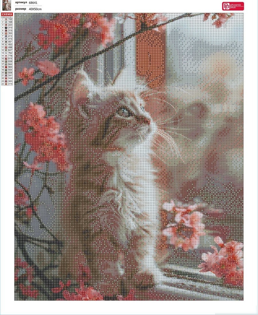 Алмазная мозаика Феникс+ Котик у окошка 68641