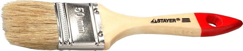Кисть малярная Stayer Standard Universal 0101-050 плоская (50мм, светлая натуральная щетина)