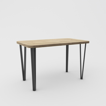Кухонный стол Hype Mebel Польский 125x75 (черный/дуб галифакс натуральный)