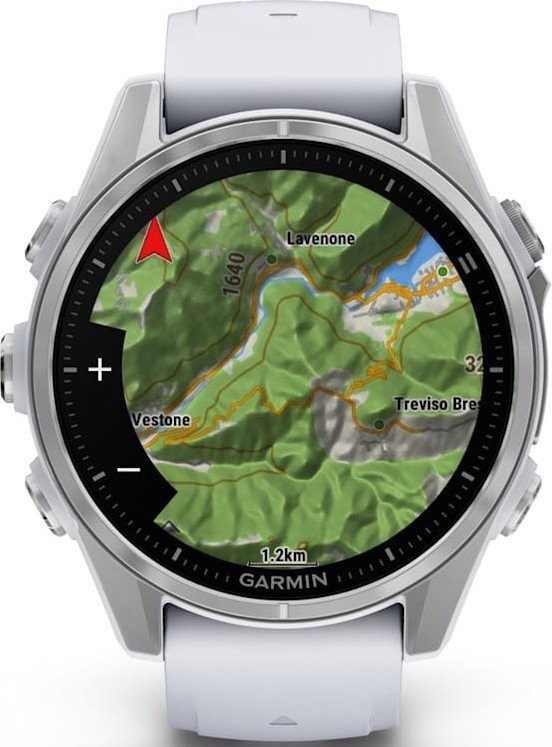 Умные часы Garmin Fenix 8 43мм (серебристый, белый ремешок)