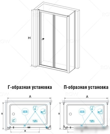 Душевая кабина Radomir Стронг 110х110 1-05-1-0-0-1820 (прозрачное стекло)